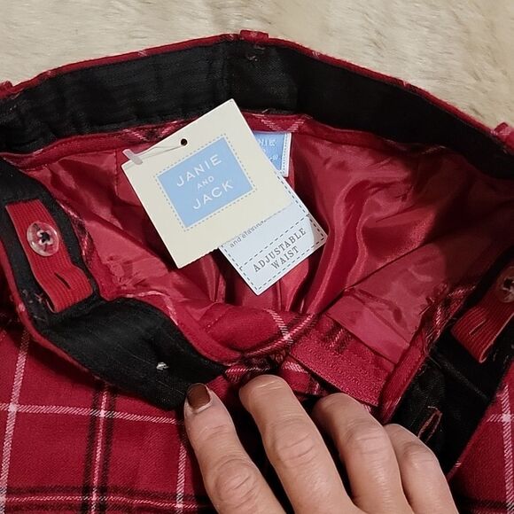JANIE AND JACK RED PLAID WOOL PANTS, SIZE 6-12 MONTHS, NEW! - Picture 6 of 12